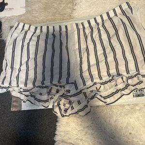 PINK Victoria's Secret White and Black Striped Shorts